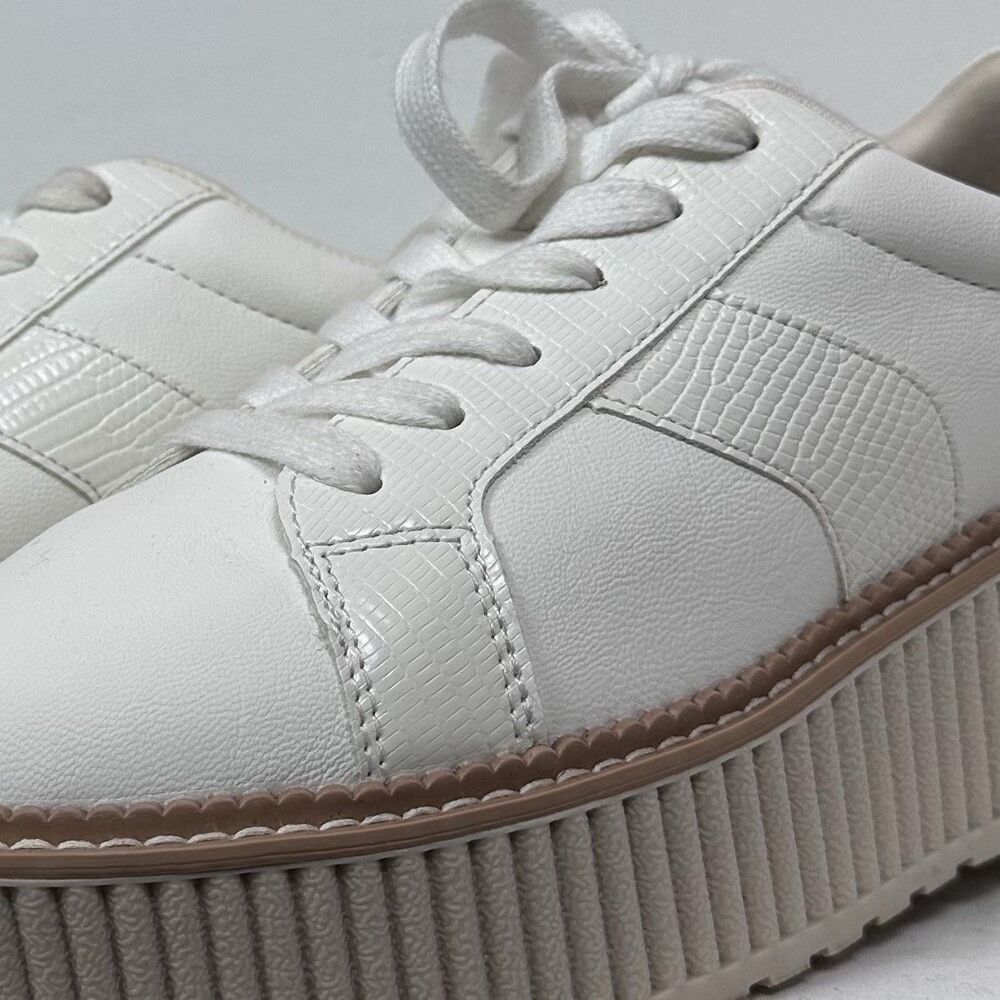 Dolce Vita Women's 8.5 Tiger Lace-Up Platform Sneakers White Leather - Picture 8 of 11